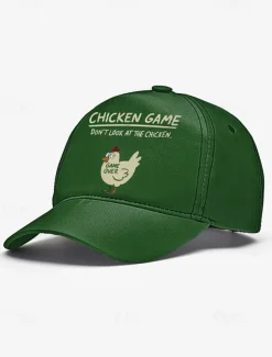 Funny Chicken Game Baseball Cap – Adjustable Unisex Embroidered Hat, Casual Sports Cap for Outdoor, Streetwear and Daily Wear