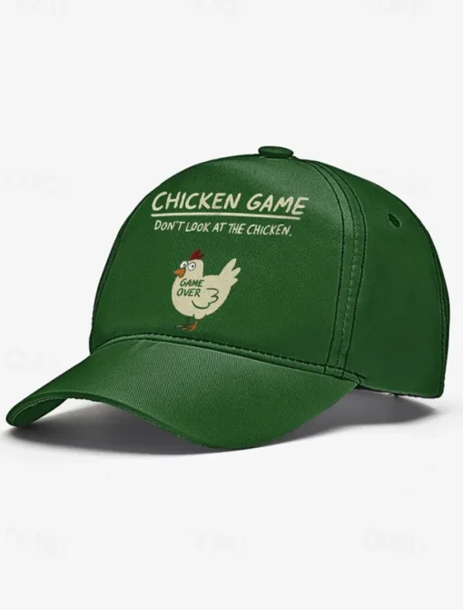 Funny Chicken Game Baseball Cap – Adjustable Unisex Embroidered Hat, Casual Sports Cap for Outdoor, Streetwear and Daily Wear