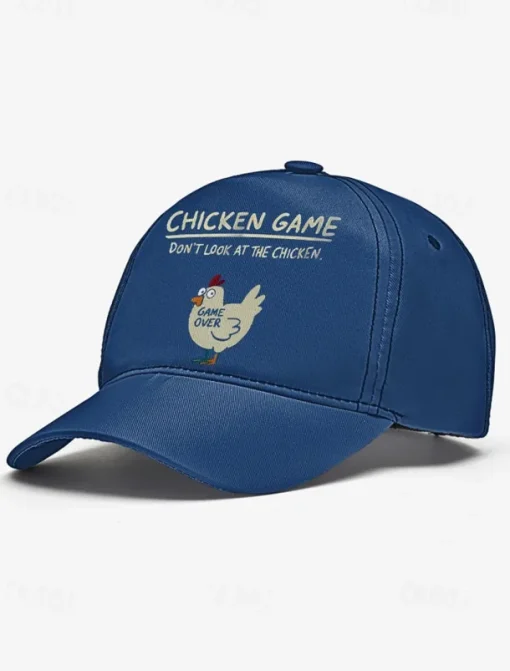 Funny Chicken Game Baseball Cap – Adjustable Unisex Embroidered Hat, Casual Sports Cap for Outdoor, Streetwear and Daily Wear