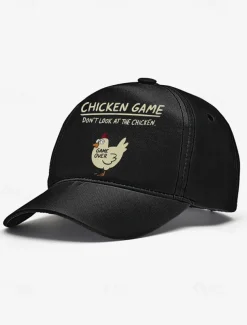 Funny Chicken Game Baseball Cap – Adjustable Unisex Embroidered Hat, Casual Sports Cap for Outdoor, Streetwear and Daily Wear