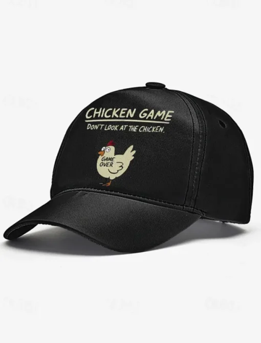 Funny Chicken Game Baseball Cap – Adjustable Unisex Embroidered Hat, Casual Sports Cap for Outdoor, Streetwear and Daily Wear