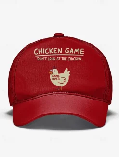 Funny Chicken Game Baseball Cap – Adjustable Unisex Embroidered Hat, Casual Sports Cap for Outdoor, Streetwear and Daily Wear