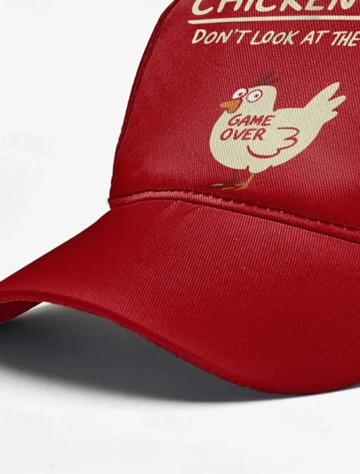 Funny Chicken Game Baseball Cap – Adjustable Unisex Embroidered Hat, Casual Sports Cap for Outdoor, Streetwear and Daily Wear