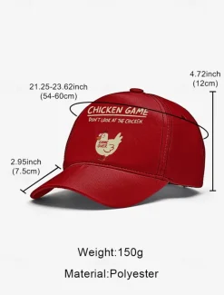 Funny Chicken Game Baseball Cap – Adjustable Unisex Embroidered Hat, Casual Sports Cap for Outdoor, Streetwear and Daily Wear