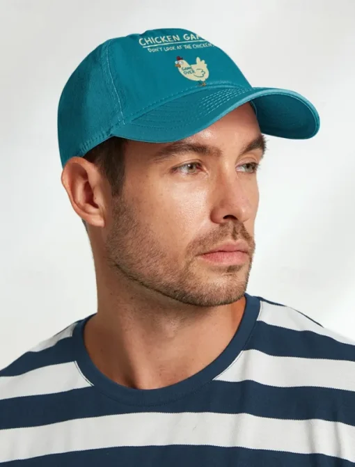 Funny Chicken Game Baseball Cap – Adjustable Unisex Embroidered Hat, Casual Sports Cap for Outdoor, Streetwear and Daily Wear