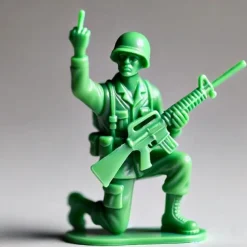 Funny Green Army Men, Quirky Desk Companion, Playful Decoration, Fun Gift for Home or Office, Unique Army Figurines with Attitude