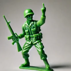 Funny Green Army Men, Quirky Desk Companion, Playful Decoration, Fun Gift for Home or Office, Unique Army Figurines with Attitude