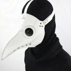 Funny Medieval Steampunk Plague Doctor Bird Mask Latex Punk Cosplay Masks Beak Adult Festival Event Cosplay Props White Black for Halloween