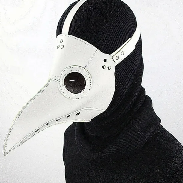 Funny Medieval Steampunk Plague Doctor Bird Mask Latex Punk Cosplay Masks Beak Adult Festival Event Cosplay Props White Black for Halloween