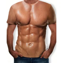 Funny Muscle T-shirt Anime Print 3D Funny Street Style For Men's Adults' 3D Print