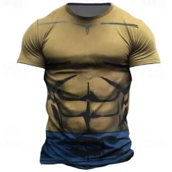 Funny Muscle T-shirt Print 3D Funny For Men's Adults' Carnival Masquerade 3D Print Street Casual Daily