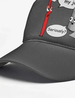 Funny Printed Baseball Cap with Toothbrush and Toilet Paper Cartoon Design, Adjustable Hat for Men and Women, Perfect for Casual Wear, Humor Gifts, and Everyday Style