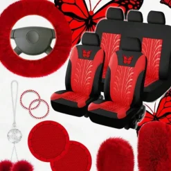 FYAUTOPER 9 PCS Car Seat Cover for Wear-Resistant Comfortable Easy to Install for Car