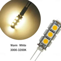 G4 Bi-pin LED Bulbs 13-5050 SMD 2W G4 LED Bulb 12V DC Bi-Pin Base Super Bright Interior Light Bulbs for RV Boat Light Cabinet Lights Landscape Lighting 10Pcs