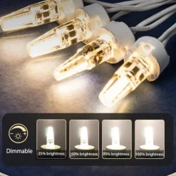 G4 Bi-Pin LED Light Bulbs 3W AC/DC 12-24V, Dimmable for Landscape, Under Cabinet, & Chandelier Lighting 10pcs