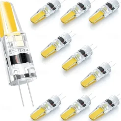 G4 Bi-pin LED Light Bulbs 3W Equivalent to 30 Watt Light Bulb AC DC 12V-24V 3000K Warm White/6000K White or Under Cabinet Light Ceiling Lights RV Boats Outdoor Landscape Lighting