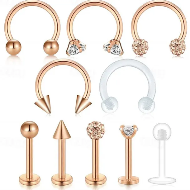 16g cartilage helix tragus stud earring twist spiral barbell lip rings labret stud horseshoe piercing twisted eyebrow rings piercing for women men jewelry