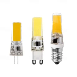 G4 G9 E14 LED Light Bulbs 3000K Warm White/6000K White Lighting Dimmable 3W Equivalent to 30W 220V COB Silicone Light for Under Cabinet Light Chandeliers RV Landscape Lighting 10Pcs