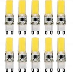 G4 G9 E14 LED Light Bulbs 3000K Warm White/6000K White Lighting Dimmable 3W Equivalent to 30W 220V COB Silicone Light for Under Cabinet Light Chandeliers RV Landscape Lighting 10Pcs