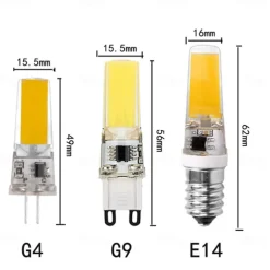 G4 G9 E14 LED Light Bulbs 3000K Warm White/6000K White Lighting Dimmable 3W Equivalent to 30W 220V COB Silicone Light for Under Cabinet Light Chandeliers RV Landscape Lighting 10Pcs