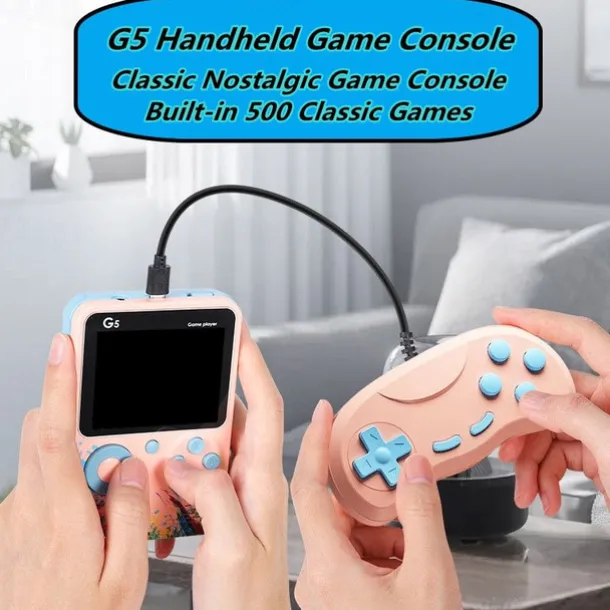 G5 Game Console 500-Games Classic Game Device Ergonomic 3.0'' Screen Handheld Gaming Player for Kids Gift Video Game Console, Christmas Birthday Gift