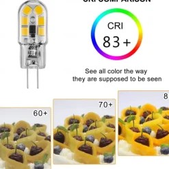 G4 LED Bulb AC/DC 12V G4 Bi-Pin Base Lights Dimmable G4 20W Halogen Bulb Replacement Warm White 3000K/ White 6000K Clear Cover 5Pack