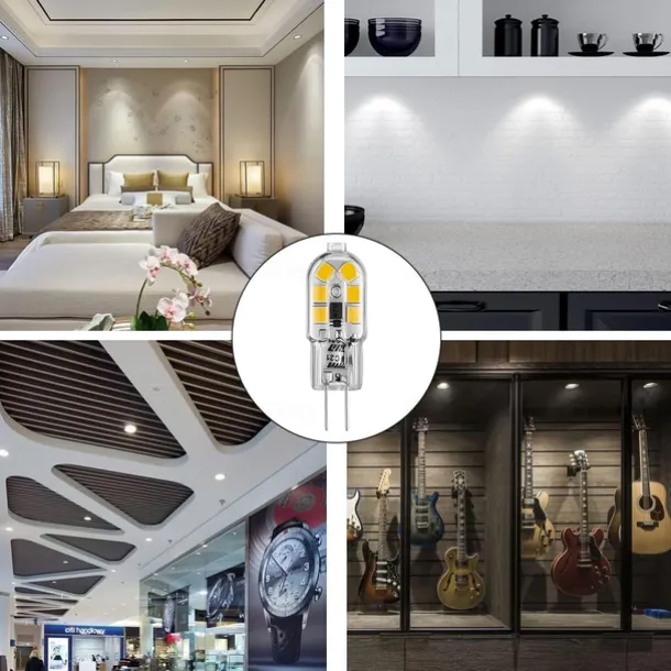 G4 LED Bulb AC/DC 12V G4 Bi-Pin Base Lights Dimmable G4 20W Halogen Bulb Replacement Warm White 3000K/ White 6000K Clear Cover 5Pack