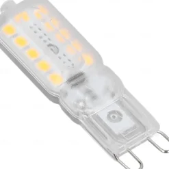 G9 LED Bulb 3000K Warm White/6000K White Light3/5W 30W/50W Halogen Equivalent G9 Bipin Base 360 Beam Corner Bulb for Home Lighting Clear Cover (5Pack)