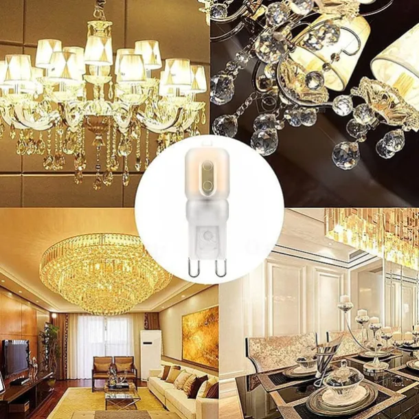 G9 LED Bulb 3000K Warm White/6000K White Light3/5W 30W/50W Halogen Equivalent G9 Bipin Base 360 Beam Corner Bulb for Home Lighting Clear Cover (5Pack)