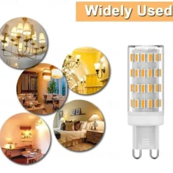 G9 LED Corn Bulbs Dimmable 5W 12V/24V AC/DC – 63LED 4014 for Chandelier, RV, Camper, Marine 4pcs