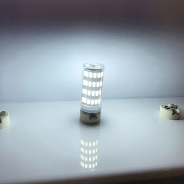 G4 LED Corn Light Bulbs 12V/24V AC/DC, 5W 63LED Dimmable for Crystal Chandeliers, Warm White & White, 4pcs