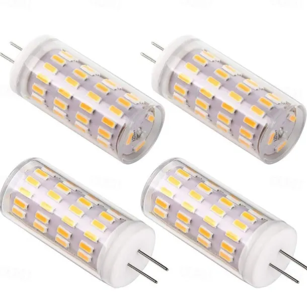 G4 LED Corn Light Bulbs 12V/24V AC/DC, 5W 63LED Dimmable for Crystal Chandeliers, Warm White & White, 4pcs