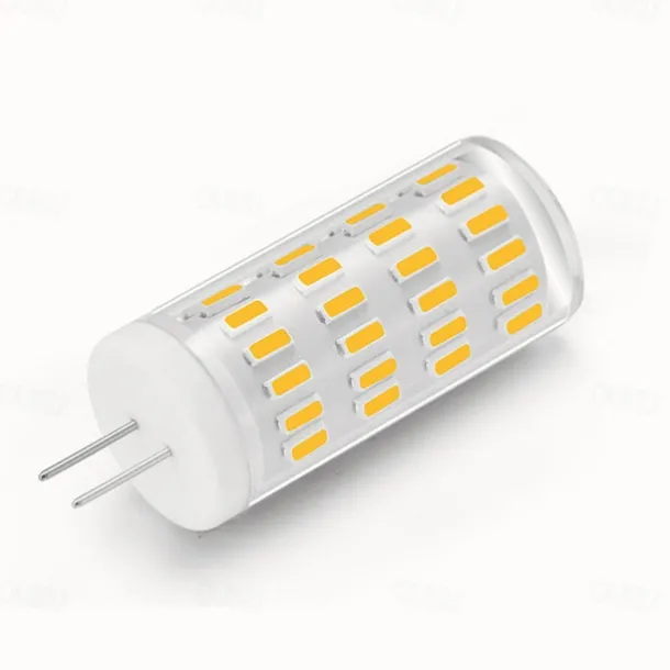 G4 LED Corn Light Bulbs 12V/24V AC/DC, 5W 63LED Dimmable for Crystal Chandeliers, Warm White & White, 4pcs
