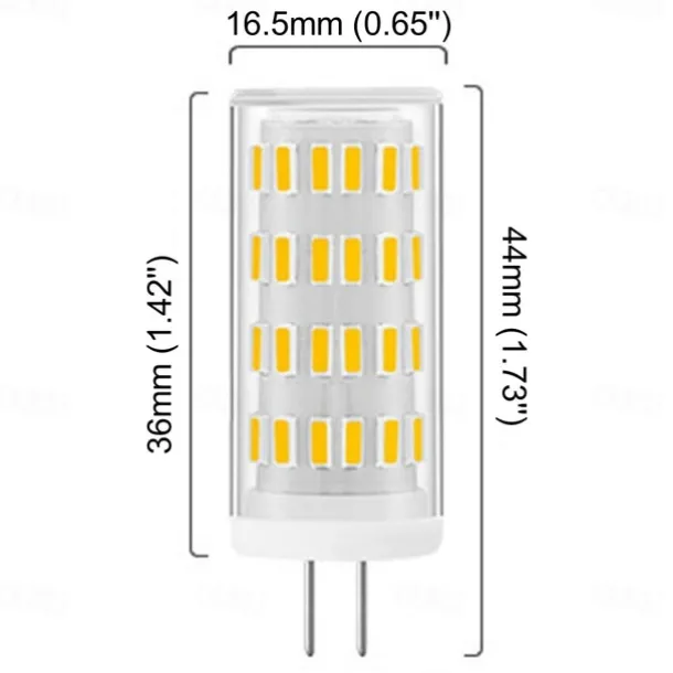 G4 LED Corn Light Bulbs 12V/24V AC/DC, 5W 63LED Dimmable for Crystal Chandeliers, Warm White & White, 4pcs