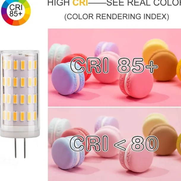 G4 LED Corn Light Bulbs 12V/24V AC/DC, 5W 63LED Dimmable for Crystal Chandeliers, Warm White & White, 4pcs