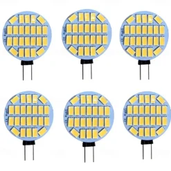 G4 LED Light Bulb 3W Landscape LED Bulb AC/DC 12V Halogen Bulb Equivalent 24 LEDs Daylight White 6000K JC T3 G4 LED Bulb 180° Beam Angle for Ceiling Recessed Puck