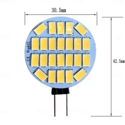 G4 LED Light Bulb 3W Landscape LED Bulb AC/DC 12V Halogen Bulb Equivalent 24 LEDs Daylight White 6000K JC T3 G4 LED Bulb 180° Beam Angle for Ceiling Recessed Puck