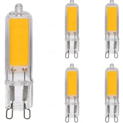 G9 LED Light Bulbs 2/4W 20/40W Halogen Equivalent 3000K Warm White/6000K White for Home Lighting Chandeliers Household Applications 5 Pcs