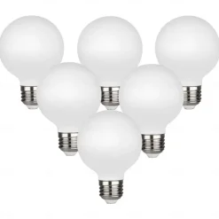 G80 5W LED Globe Lights Dimmable LED Edison Bulb 6000K- 2700K 450lm E27 Base Opalescent Glass Facing AC220V Very Suitable for Vanity Mirror Floor Lamp