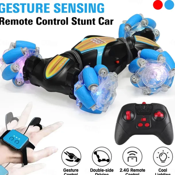 2.4G 4WD Gesture Sensing Car Remote Control Stunt Car 360 All-Round Drift Twisting Off-Road Dancing Vehicle Kids Toys W/ Lights