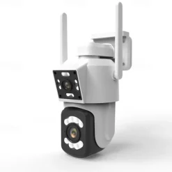 2.4G WIFI Security CCTV Camera Dual Len Wireless IP Camera Two-Way Audio Talk Auto Tracking Waterproof Network Camera Digital Zoom Surveillance PTZ Camera