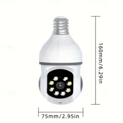 5G WIFI Surveillance 360 Rotate Auto Tracking Panoramic Camera Wireless E27 PTZ Camera CCTV IR Night Vision Motion Detection Two-Way Audio