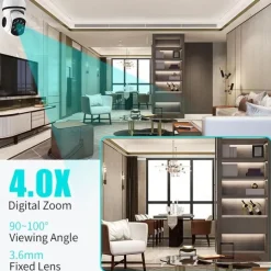 5G WIFI Surveillance 360 Rotate Auto Tracking Panoramic Camera Wireless E27 PTZ Camera CCTV IR Night Vision Motion Detection Two-Way Audio