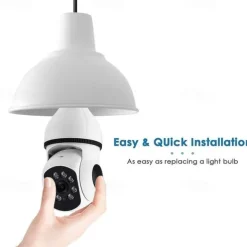 5G WIFI Surveillance 360 Rotate Auto Tracking Panoramic Camera Wireless E27 PTZ Camera CCTV IR Night Vision Motion Detection Two-Way Audio