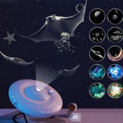 Galaxy Lamp Star Projector Night Light UFO LED 8 in 1 Planetarium Projection Galaxy Starry Sky Projector Lamp for Home Kids Room Ceiling Decor