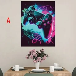 Gaming Wall Art Canvas Gaming Game Controller Prints and Posters Pictures Decorative Fabric Painting For Living Room Pictures No Frame