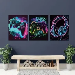 Gaming Wall Art Canvas Gaming Game Controller Prints and Posters Pictures Decorative Fabric Painting For Living Room Pictures No Frame
