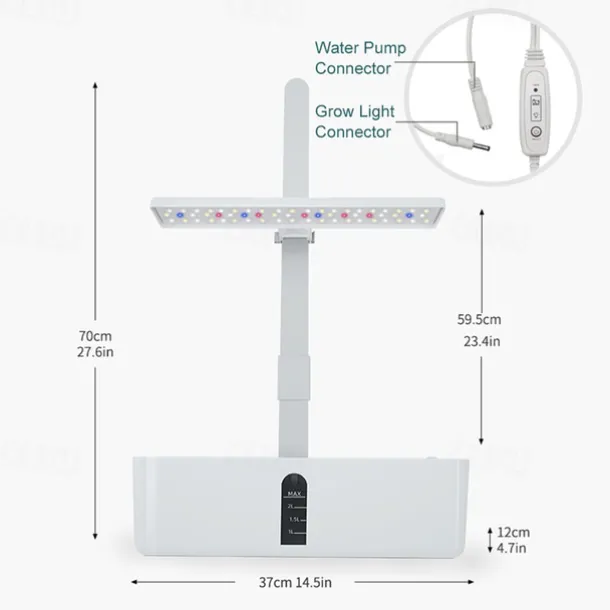 Garden Hydroponics Growing System Indoor Herb Garden Kit Automatic Timing LED Grow Lights Smart Water Pump for Home Flower Pots