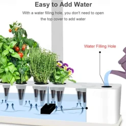 Garden Hydroponics Growing System Indoor Herb Garden Kit Automatic Timing LED Grow Lights Smart Water Pump for Home Flower Pots