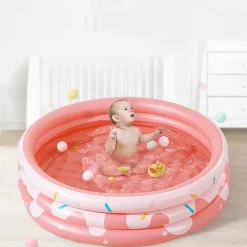 Garden Round Inflatable Baby Swimming Pool Portable Inflatable Child/Children Little Pump PoolKiddie Paddling Pool Indoor&Outdoor Toddler Water Game Play Center for Kids/Girl/Boy